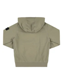 Felpa in jersey di cotone con zip e cappuccio