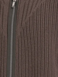 Felpa in lana con zip e cappuccio