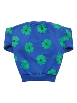 Felpa in misto cotone con stampa fiori