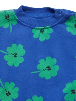 Felpa in misto cotone con stampa fiori