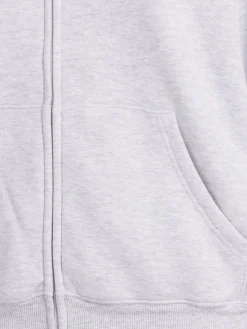 Felpa in misto cotone / zip e cappuccio