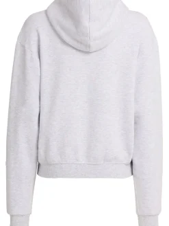 Felpa in misto cotone / zip e cappuccio