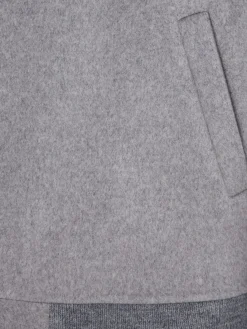 Felpa in misto lana con zip e cappuccio