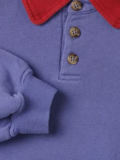 Felpa polo in cotone organico stampato