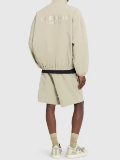 Felpa Sporty in nylon con zip parziale