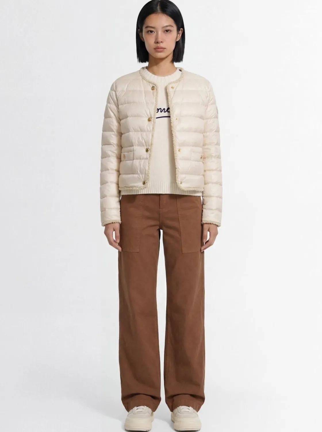 Fleurs bouclé nylon down jacket