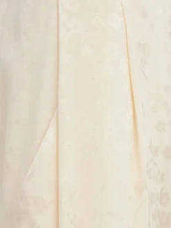 Floral jacquard wide pants