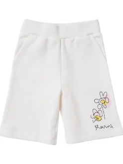 Flower detail cotton shorts