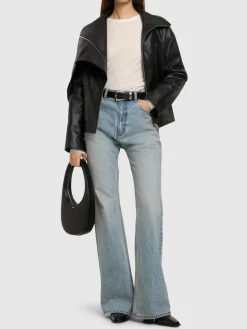 Giacca biker in pelle