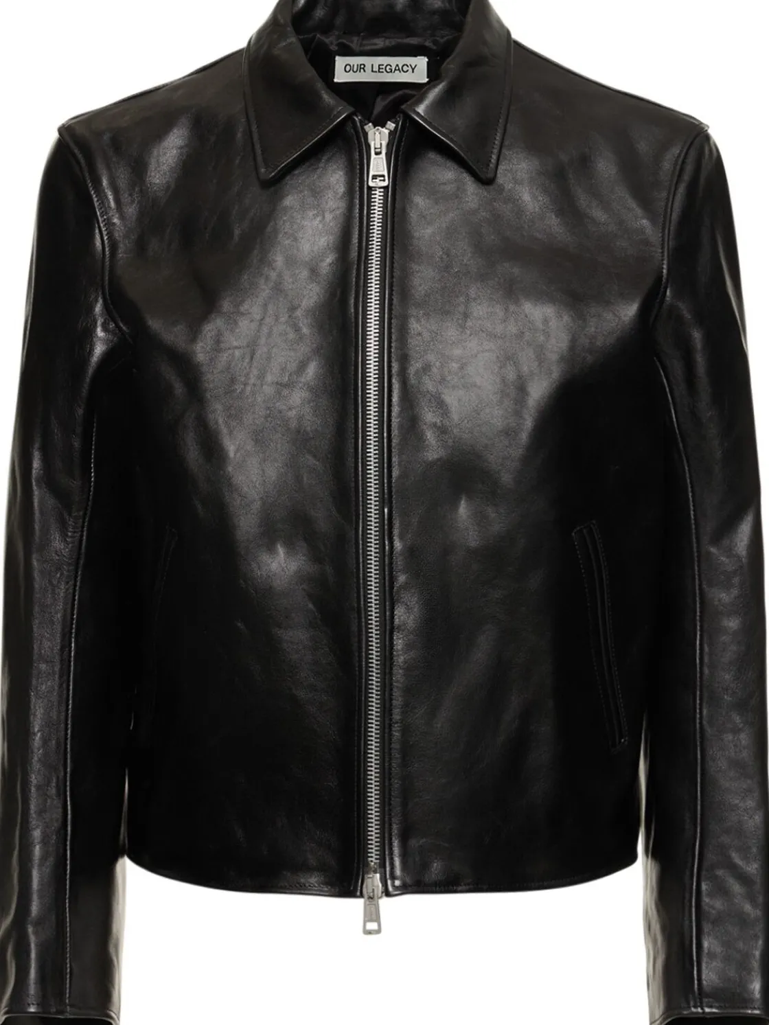 Giacca biker in pelle tinta