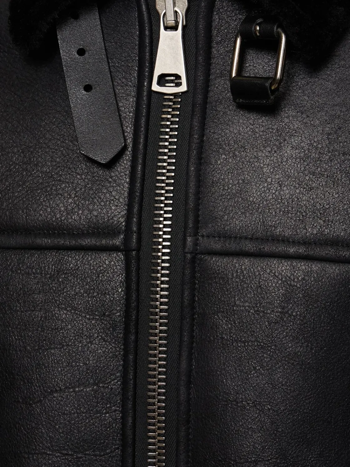 Giacca cerata con shearling