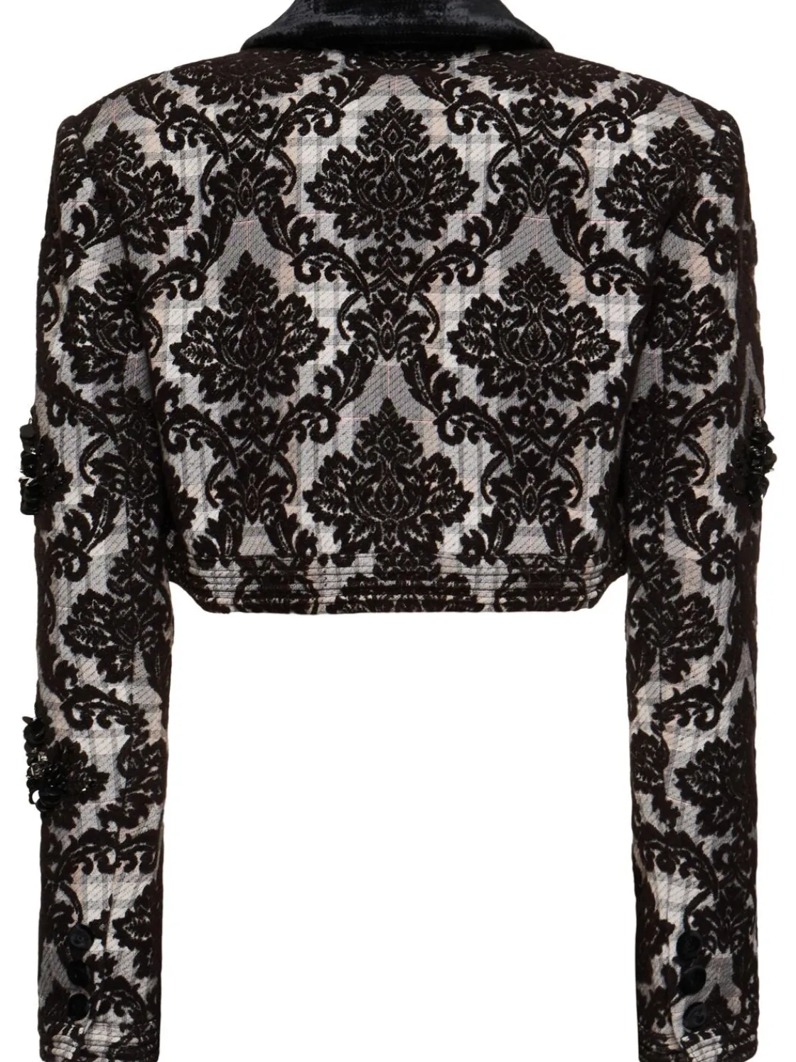 Giacca cropped floccata con perline