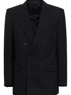Giacca doppiopetto in twill