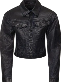 Giacca in denim cerato