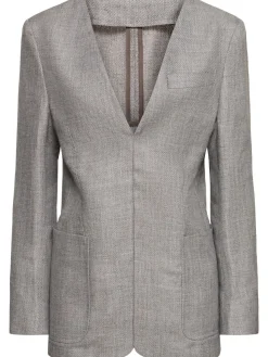 Giacca in misto lana / scollo a V