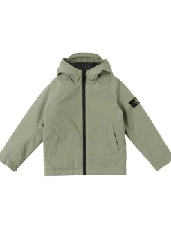 Giacca in softshell di poly con cappuccio