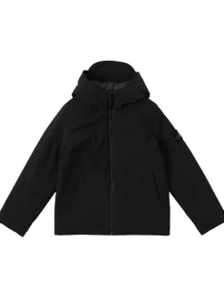 Giacca in softshell di poly con cappuccio