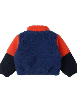 Giacca in teddy color block