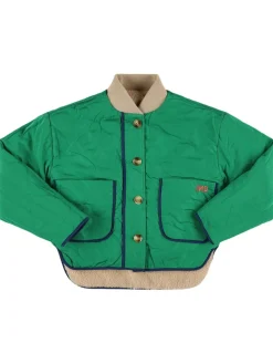 Giacca reversibile in teddy e nylon