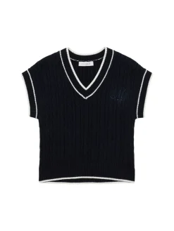 Gilet in maglia di misto lana / scollo a V
