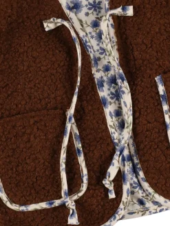 Gilet in teddy a fiori