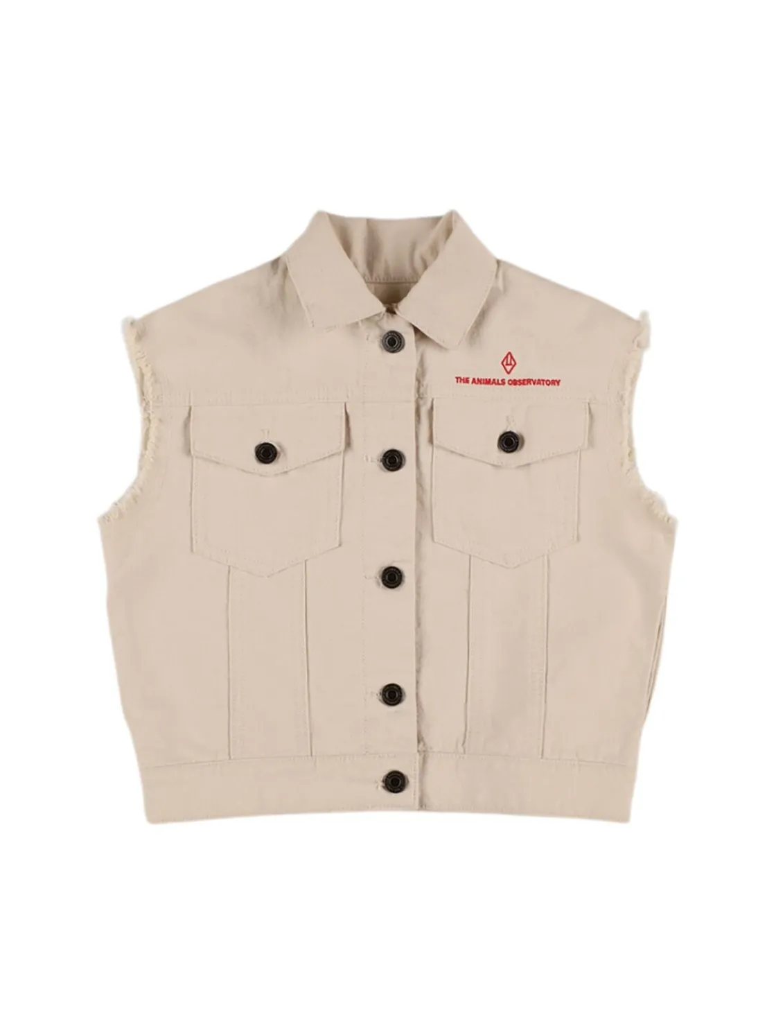 Gilet in twill di cotone stampato