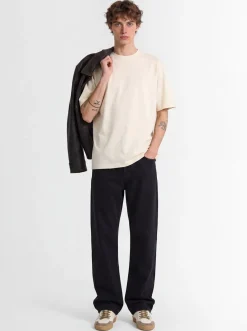 Golden loose cotton skate jeans