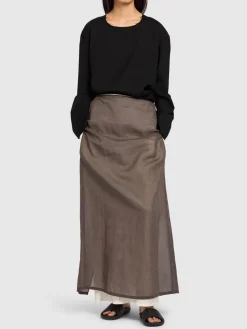 Gonna lunga in organza di cotone Zaira
