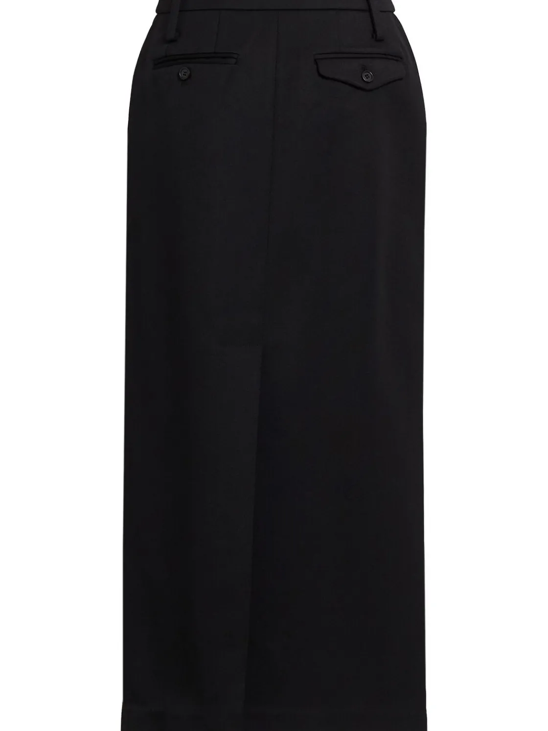 Gonna maxi in twill di misto lana a vita bassa