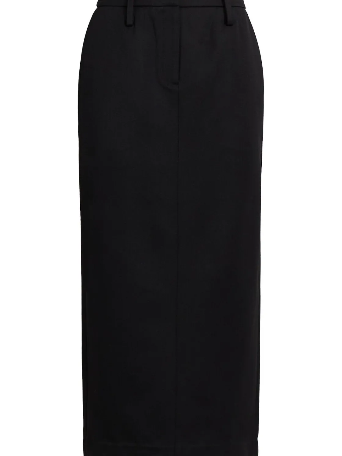 Gonna maxi in twill di misto lana a vita bassa