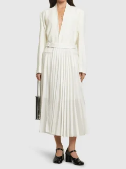 Gonna midi in misto denim