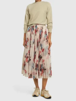 Gonna midi in tulle plissé