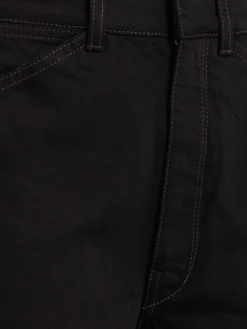 High waist curved cotton pants