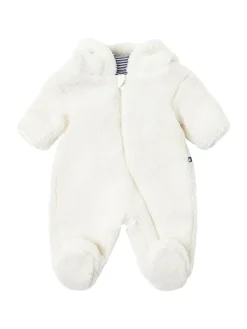 Hooded nylon puffer romper