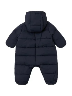 Hooded nylon puffer romper