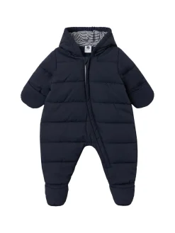 Hooded nylon puffer romper