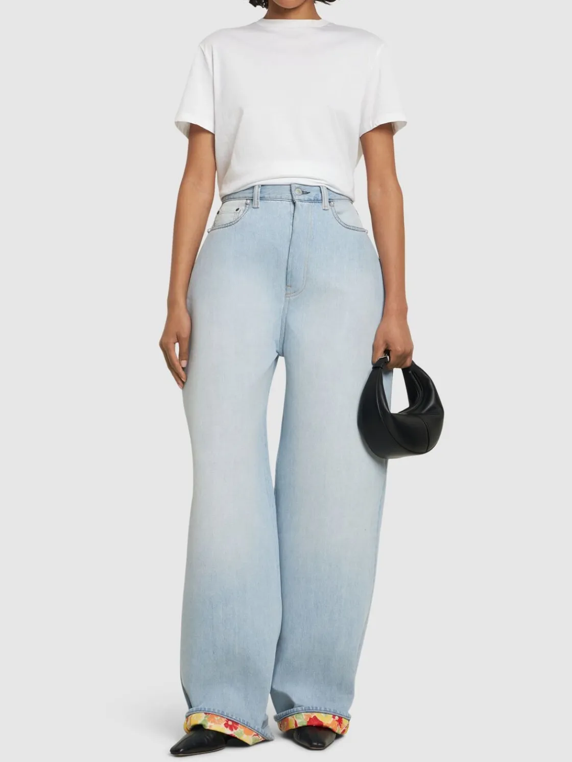 Jeans baggy Picko a vita media in denim accoppiato