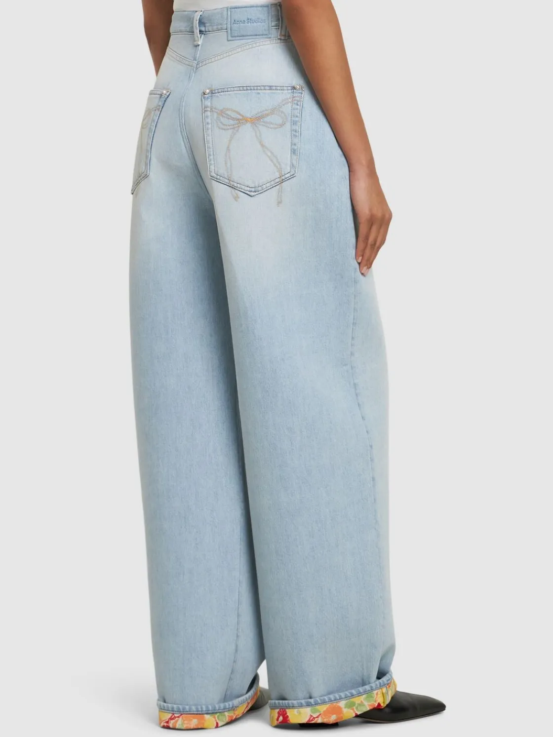 Jeans baggy Picko a vita media in denim accoppiato