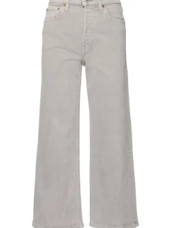 Jeans cropped vita alta e gamba ampia