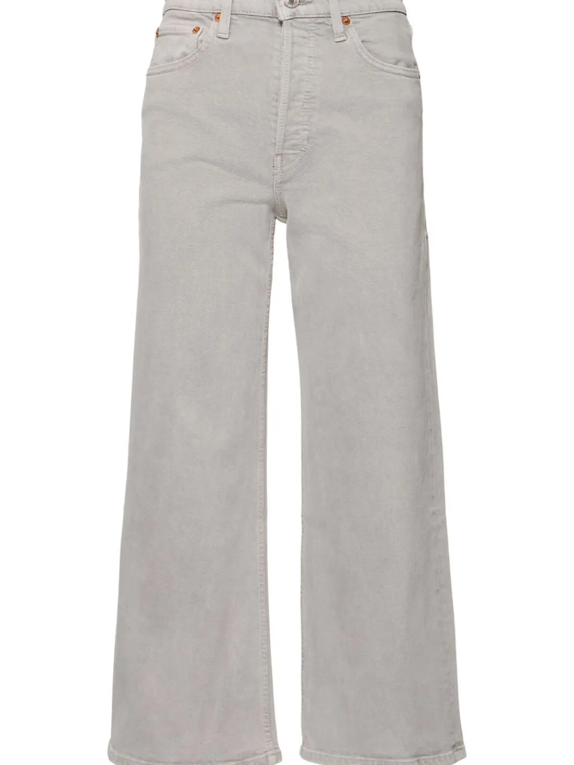 Jeans cropped vita alta e gamba ampia