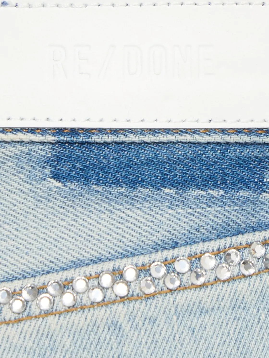 Jeans dritti cropped con decorazioni