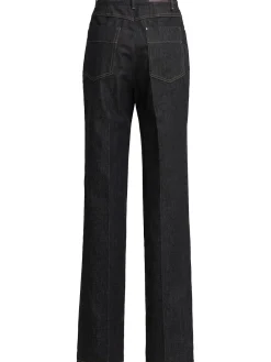 Jeans dritti vita alta in denim