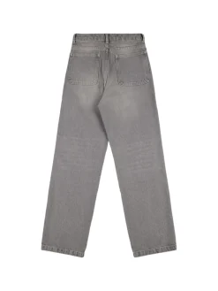 Jeans dritti vita media in denim