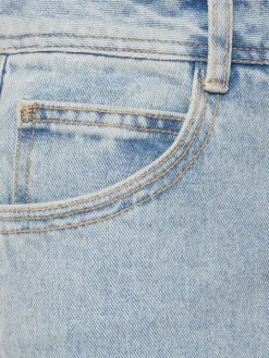 Jeans dritti vita media in denim