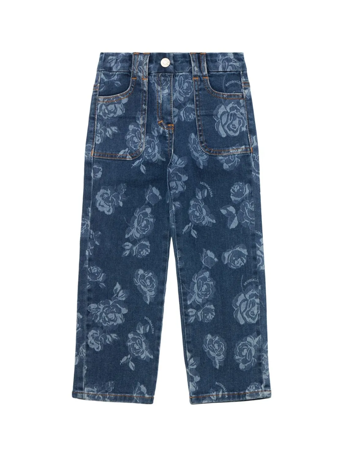Jeans in denim di misto cotone stampato