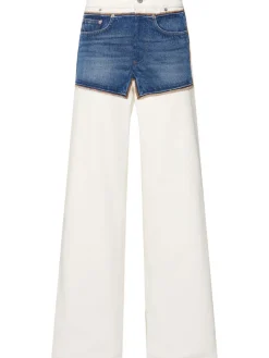 Jeans larghi Petit Grand in cotone trompe l'oeil