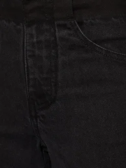 Jeans larghi vita alta in denim destrutturato