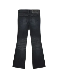 Jeans svasati in cotone stretch stonewashed