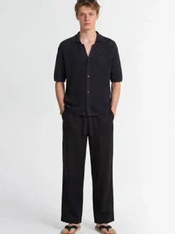 Knit cotton polo shirt