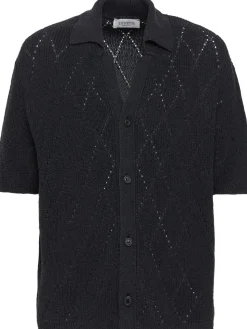Knit cotton polo shirt